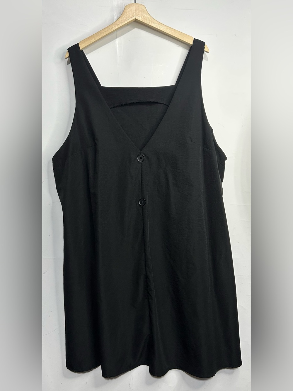 5 for $25🔥Shein Curve Black Faux Half Button Black Sleeveless Dress 3XL